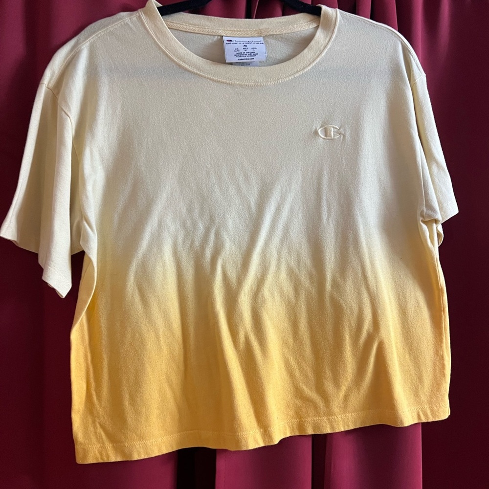 Champion Cream and Yellow Gradient Tee